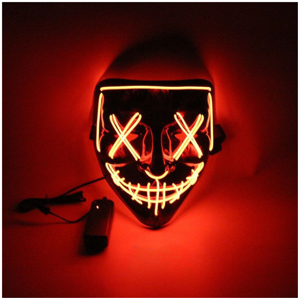 Halloween Glowing Mask LED Mask Ghost Face Clown Props Party