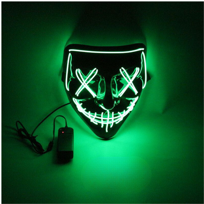 Halloween Glowing Mask LED Mask Ghost Face Clown Props Party