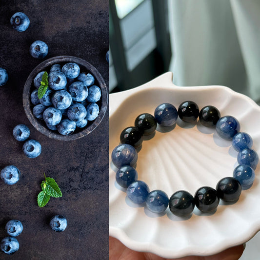 Blueberry Bracelet DIY Kit with Blue Tiger Eye & Blue Crystal Beads