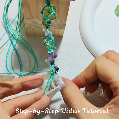 Green Forest Woven Bracelet Kit: Create with Fluorite & Nature Charms