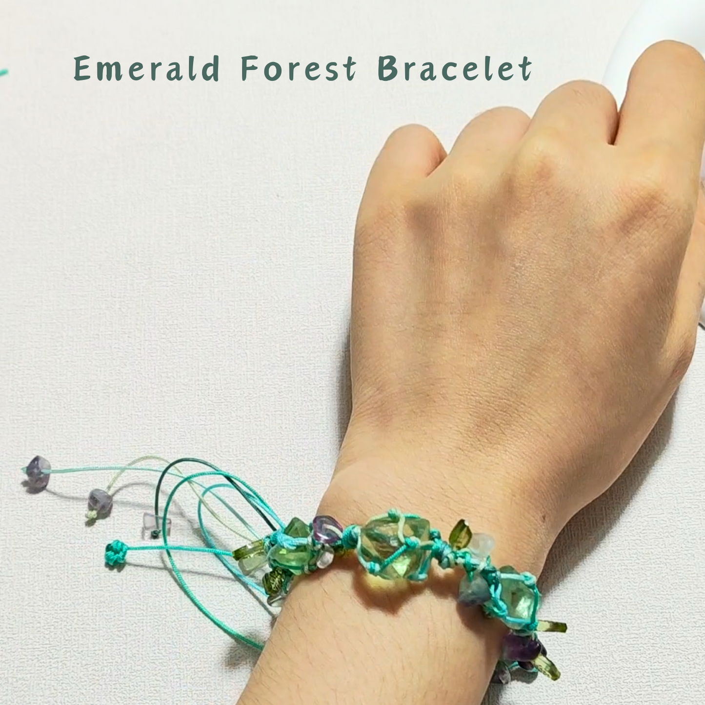 Green Forest Woven Bracelet Kit: Create with Fluorite & Nature Charms