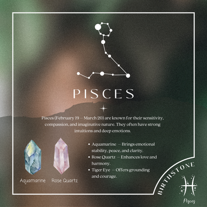 ♓ Pisces Zodiac Bracelet Kit – Simple DIY with Birthstones & Gemstone Crystals