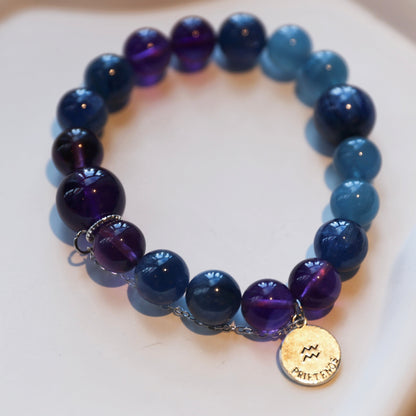 ♒️Aquarius Birthstone DIY Bracelet Kit: Zodiac Signs Inspired Crystal Energy Jewelry