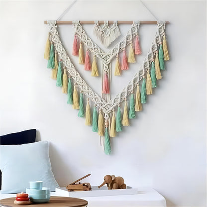 Bohemian Handwoven Tassel Wall Hanging DIY Kit – Bedside, Sofa, and Wall Decor