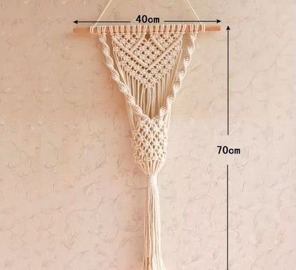 Handwoven Flower Basket Wall Hanging DIY Kit - Bohemian Tassel Decor for Home and Gifts