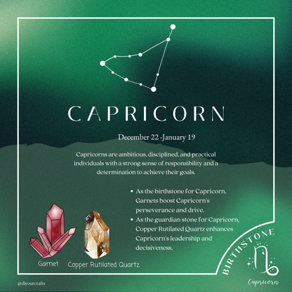 ♑️Capricorn Zodiac DIY Bracelet Kit - A Personalized Gemstone Gift for the Dedicated Goat