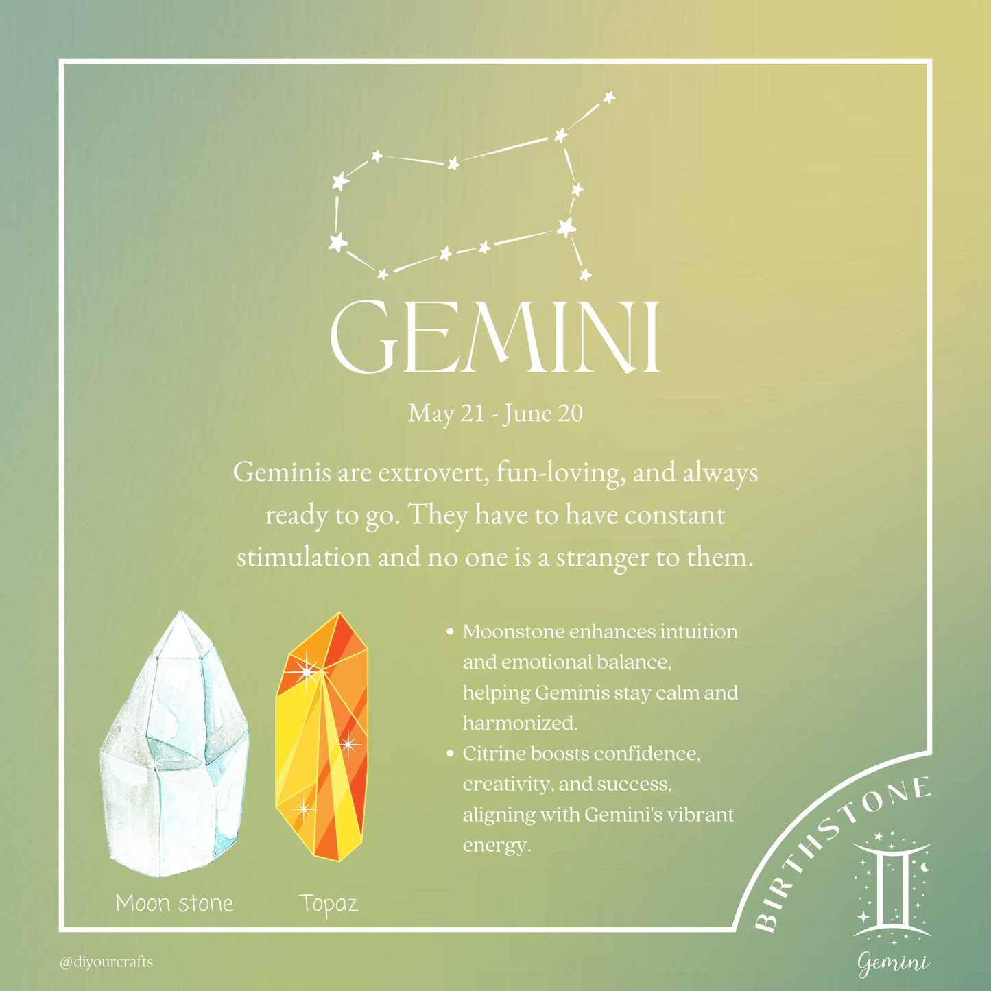 ♊️Gemini Zodiac Gemstone Kit - A Celestial Collection for the Twins