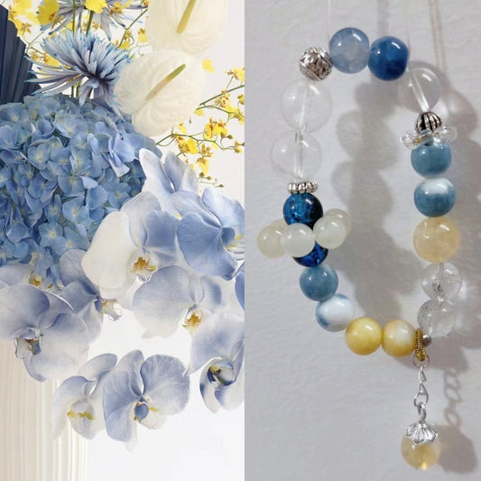 Van Gogh's Starry Night Inspired DIY Bracelet Kit: Create Your Own Floral and Celestial Charm