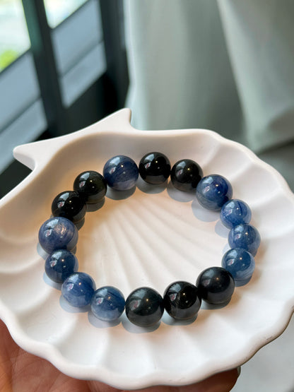 Blueberry Bracelet DIY Kit with Blue Tiger Eye & Blue Crystal Beads