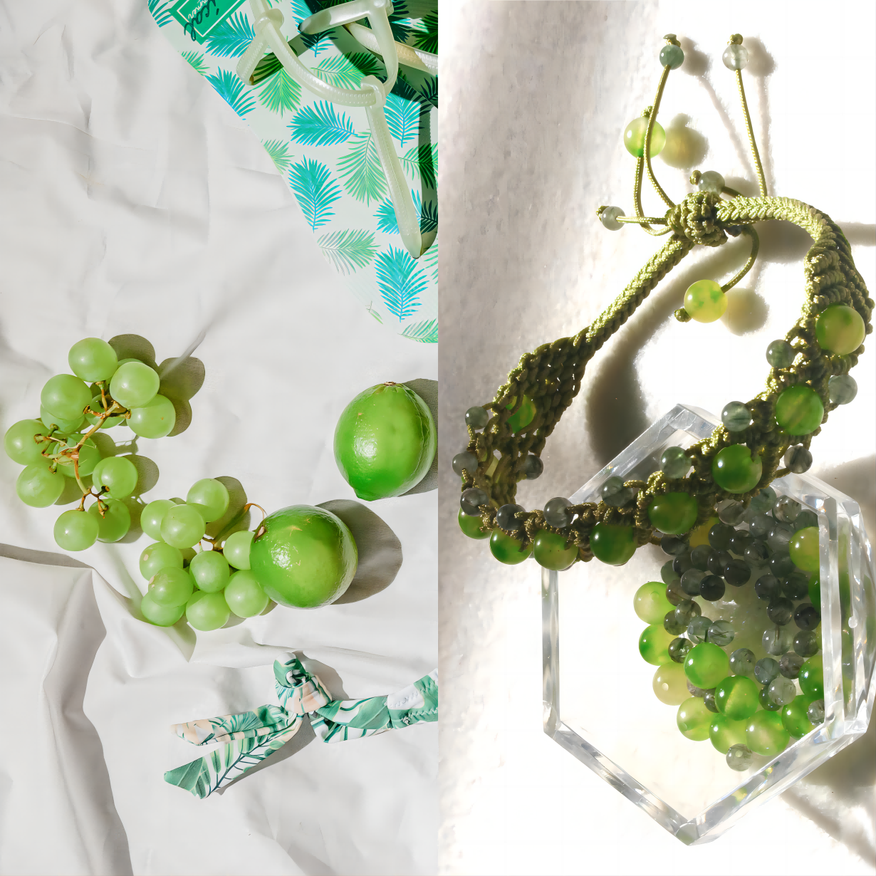 Summer Green Grape Inspired Braided Bracelet Kit