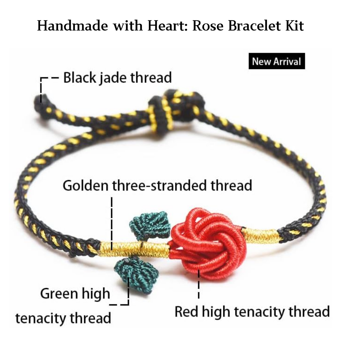 Personalized Rose & Mandala Knot Bracelet DIY Kit  - Perfect for Birthdays, Anniversaries, and Special Occasions