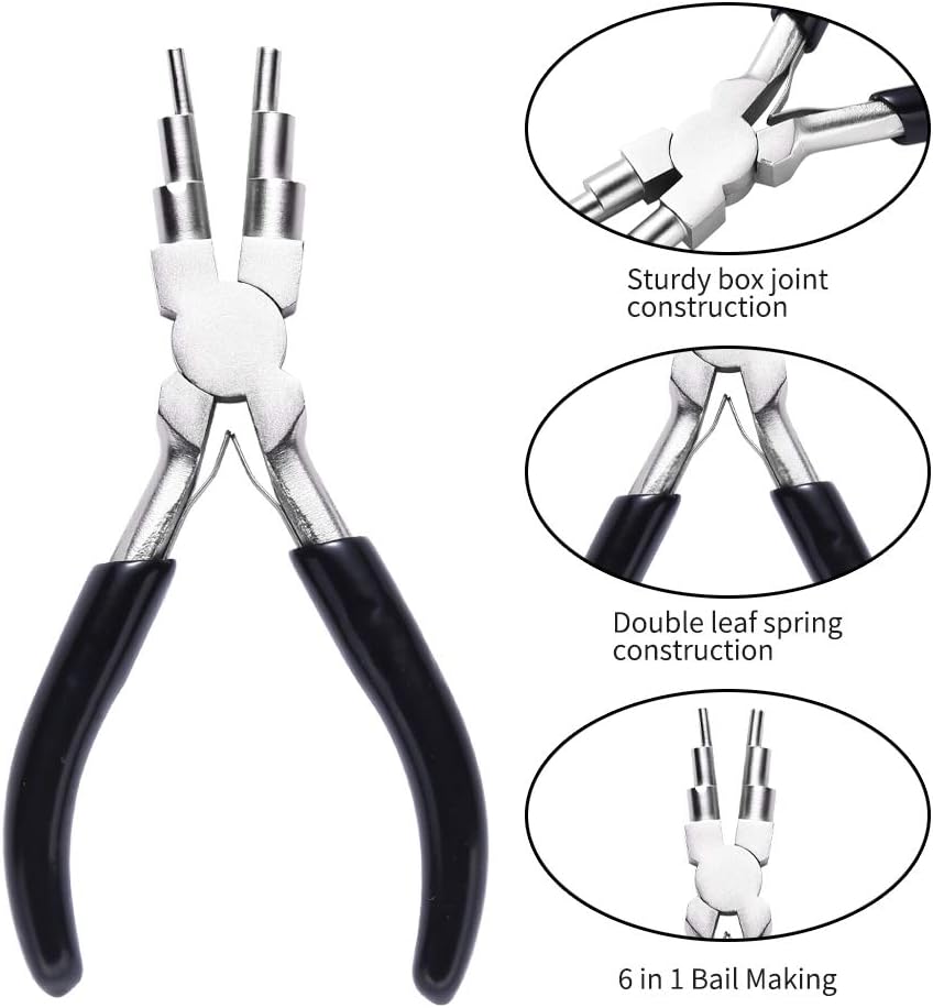 Multi-Functional 6-in-1 Round Nose Pliers for Jewelry Crafting