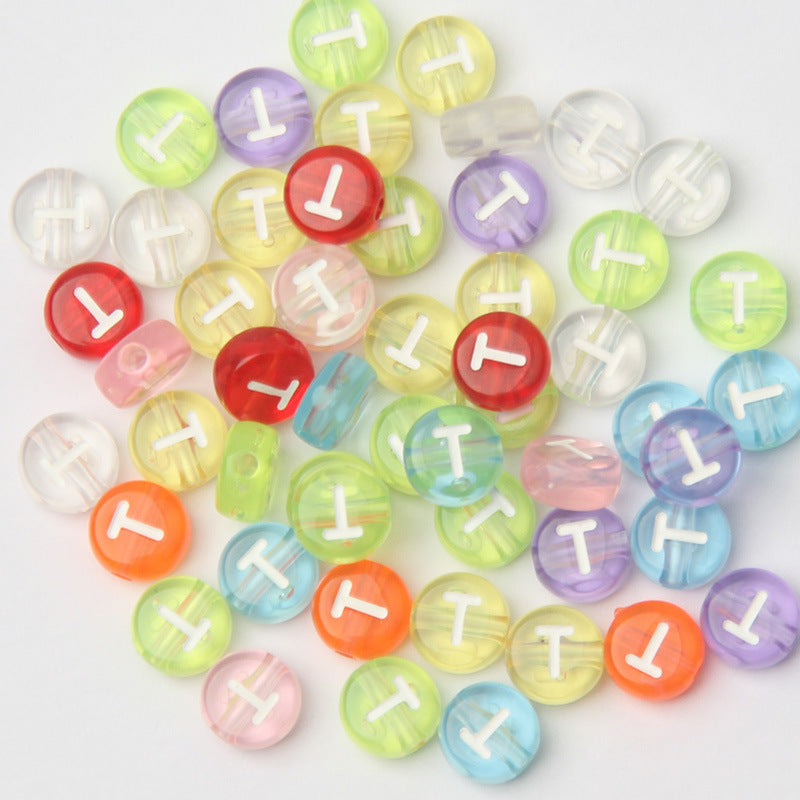 Transparent Colorful Acrylic Alphabet Beads -Single Letter- DIY Jewelry Making Supplies