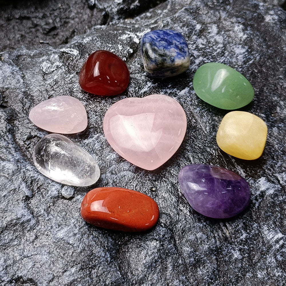 Chakra Harmony: Seven Chakra Healing Crystal Set with Bracelet, Pendants, and Gemstone Decor