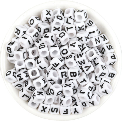 100 Pcs Acrylic Square Alphabet Beads - Colorful Large Hole DIY Beads for Friendship Bracelets, Party Gifts, and Fan Support