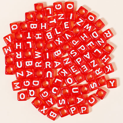 100 Pcs Acrylic Square Alphabet Beads - Colorful Large Hole DIY Beads for Friendship Bracelets, Party Gifts, and Fan Support