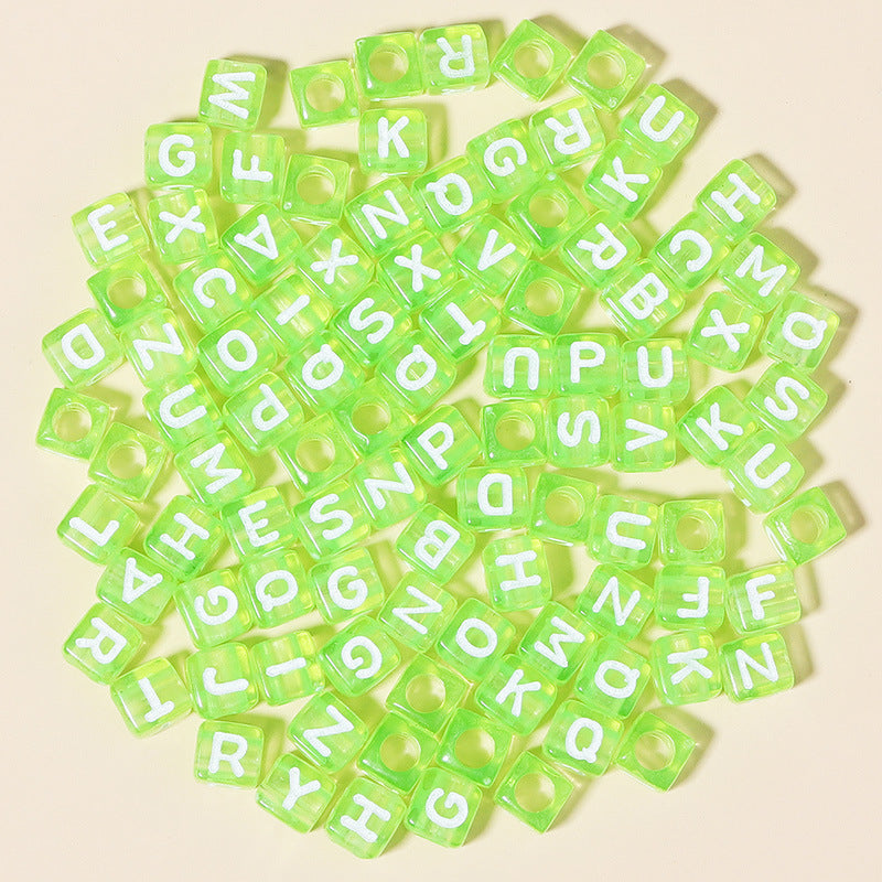 100 Pcs Acrylic Square Alphabet Beads - Colorful Large Hole DIY Beads for Friendship Bracelets, Party Gifts, and Fan Support