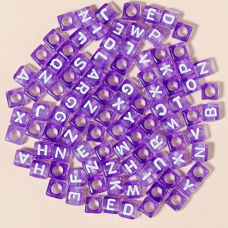 100 Pcs Acrylic Square Alphabet Beads - Colorful Large Hole DIY Beads for Friendship Bracelets, Party Gifts, and Fan Support