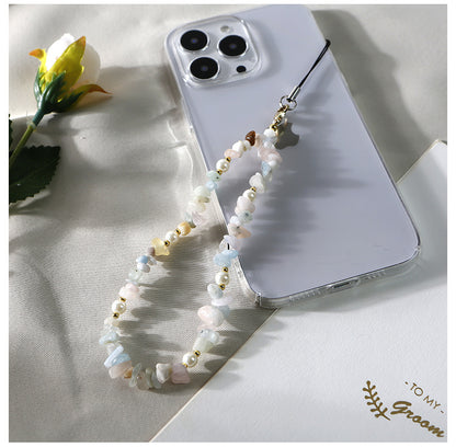 DIY Phone Charms Kit: Customizable Natural Gemstone Phone Chain Straps