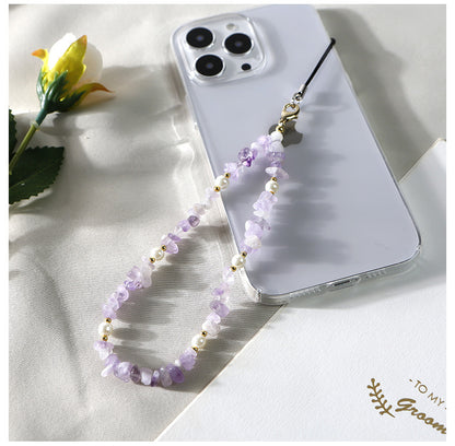 DIY Phone Charms Kit: Customizable Natural Gemstone Phone Chain Straps