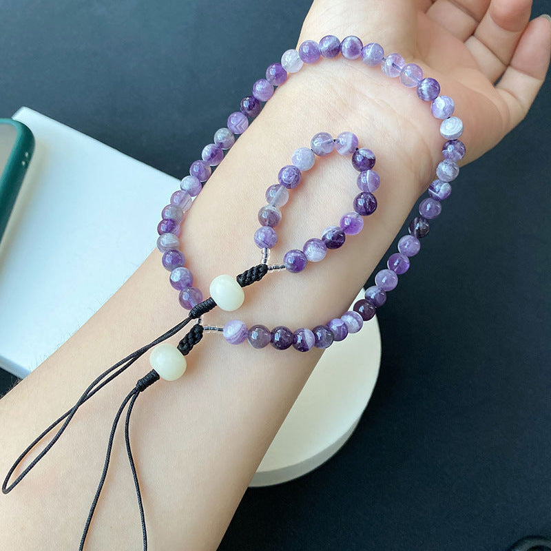 DIY Amethyst Phone Charm Chain Kit - Handheld or Wrist Style