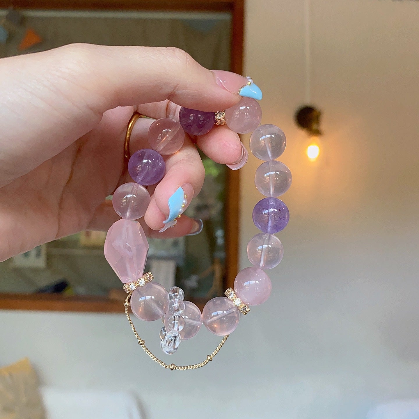 Natural Rose Quartz Faceted Stones - Large Irregular Beads for DIY Jewelry