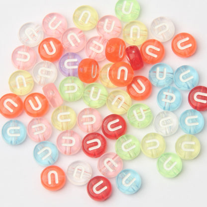 Transparent Colorful Acrylic Alphabet Beads -Single Letter- DIY Jewelry Making Supplies