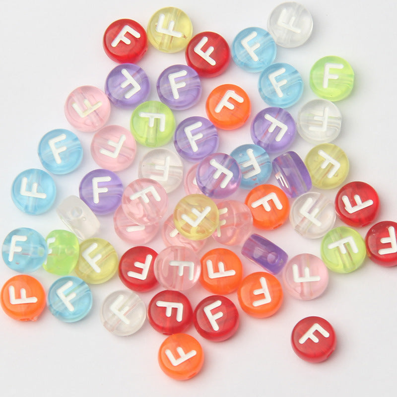 Transparent Colorful Acrylic Alphabet Beads -Single Letter- DIY Jewelry Making Supplies