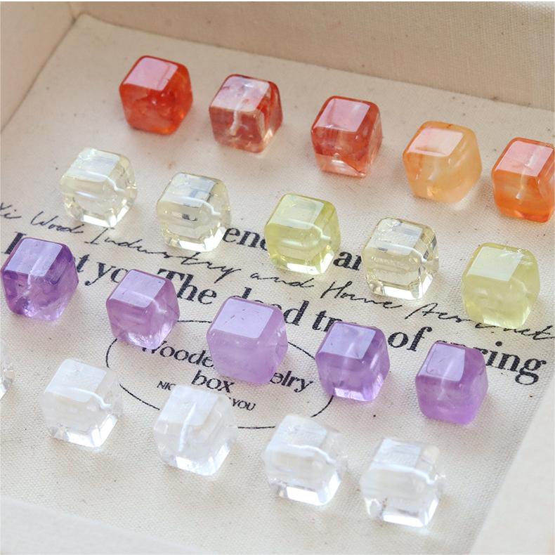 Natural Purple & White Crystal Sugar Cube Beads - Dopamine Jewelry DIY Kit