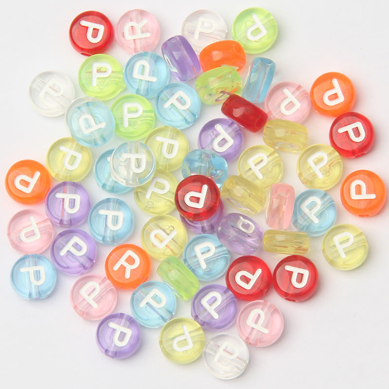 Transparent Colorful Acrylic Alphabet Beads -Single Letter- DIY Jewelry Making Supplies