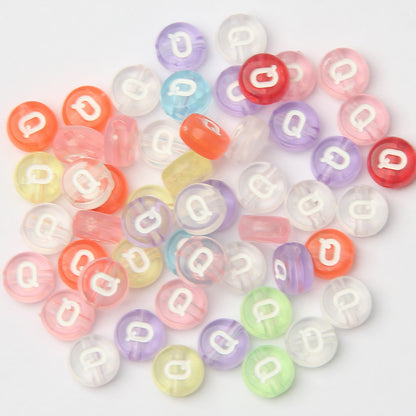 Transparent Colorful Acrylic Alphabet Beads -Single Letter- DIY Jewelry Making Supplies