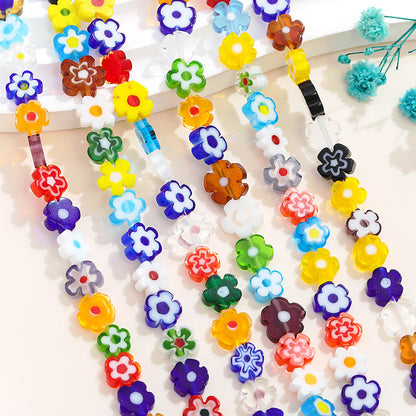 Glass 5-Petal Flower Beads - DIY Jewelry Making Supplies for Bracelets & Necklaces