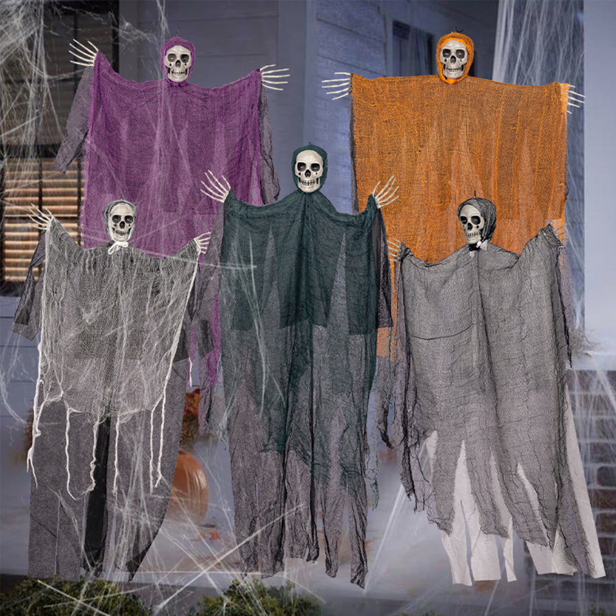 Halloween party decoration 5 pcs ghosts set skull hanging ghost decoration