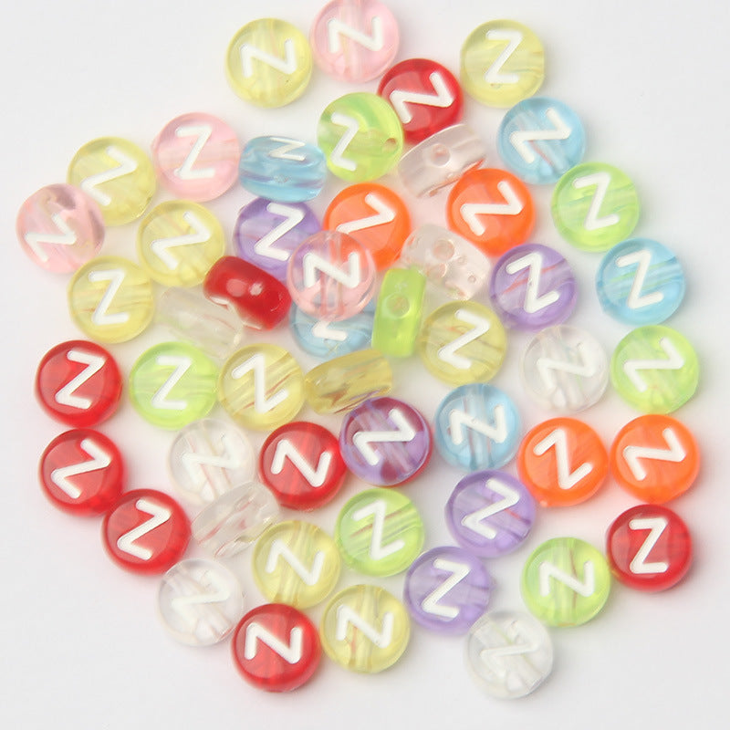 Transparent Colorful Acrylic Alphabet Beads -Single Letter- DIY Jewelry Making Supplies