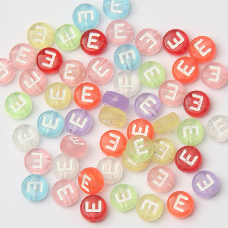 Transparent Colorful Acrylic Alphabet Beads -Single Letter- DIY Jewelry Making Supplies