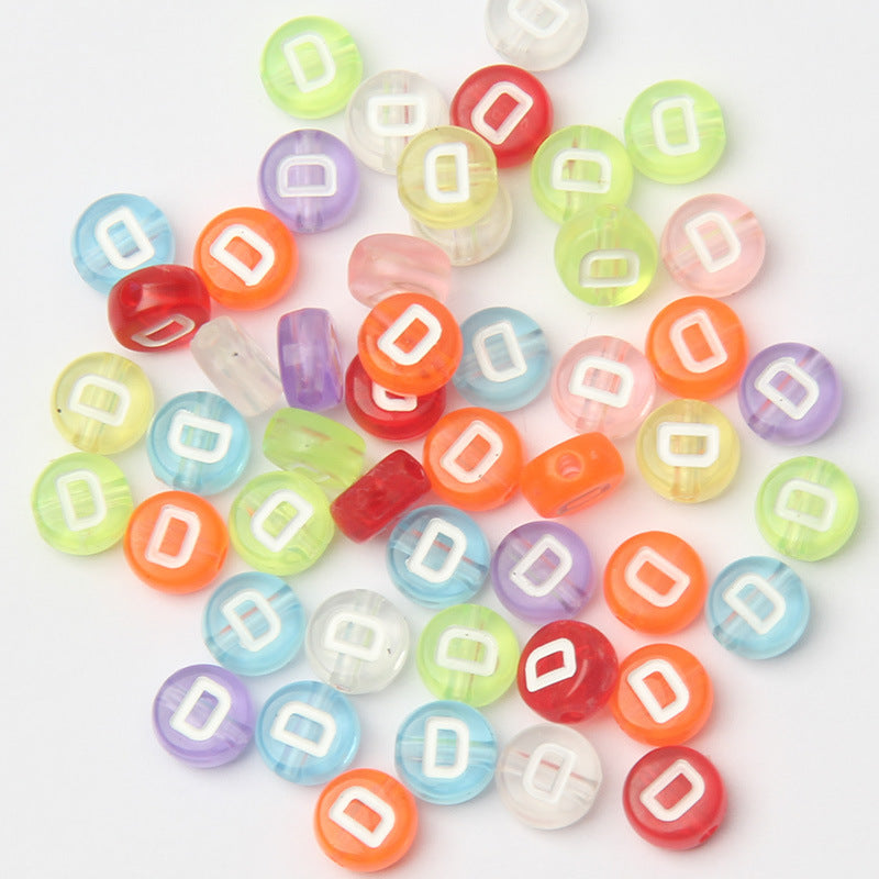 Transparent Colorful Acrylic Alphabet Beads -Single Letter- DIY Jewelry Making Supplies