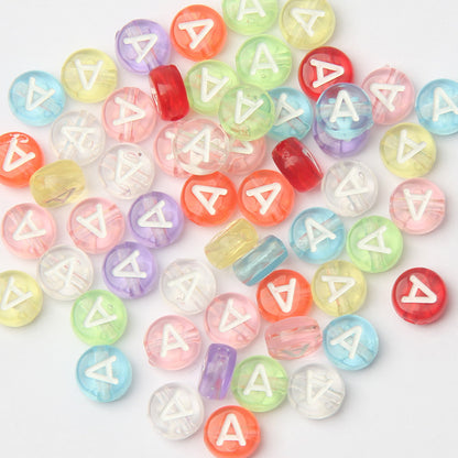 Transparent Colorful Acrylic Alphabet Beads -Single Letter- DIY Jewelry Making Supplies