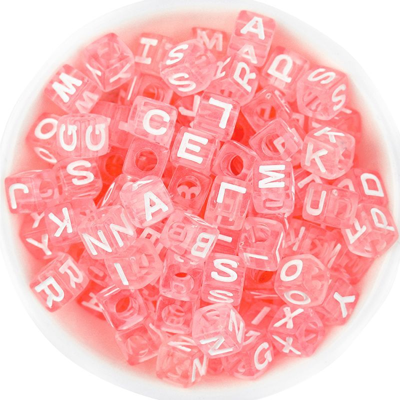 100 Pcs Acrylic Square Alphabet Beads - Colorful Large Hole DIY Beads for Friendship Bracelets, Party Gifts, and Fan Support