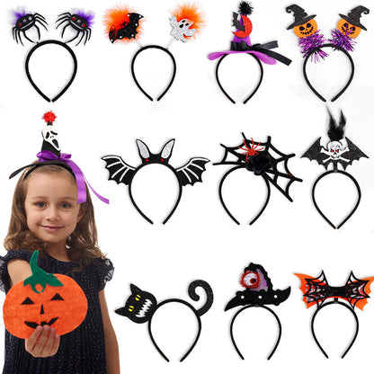 6 Pcs Halloween Headbands Pumpkin, Bat, Witch, Spider,Ghost for Halloween Party, Costume set