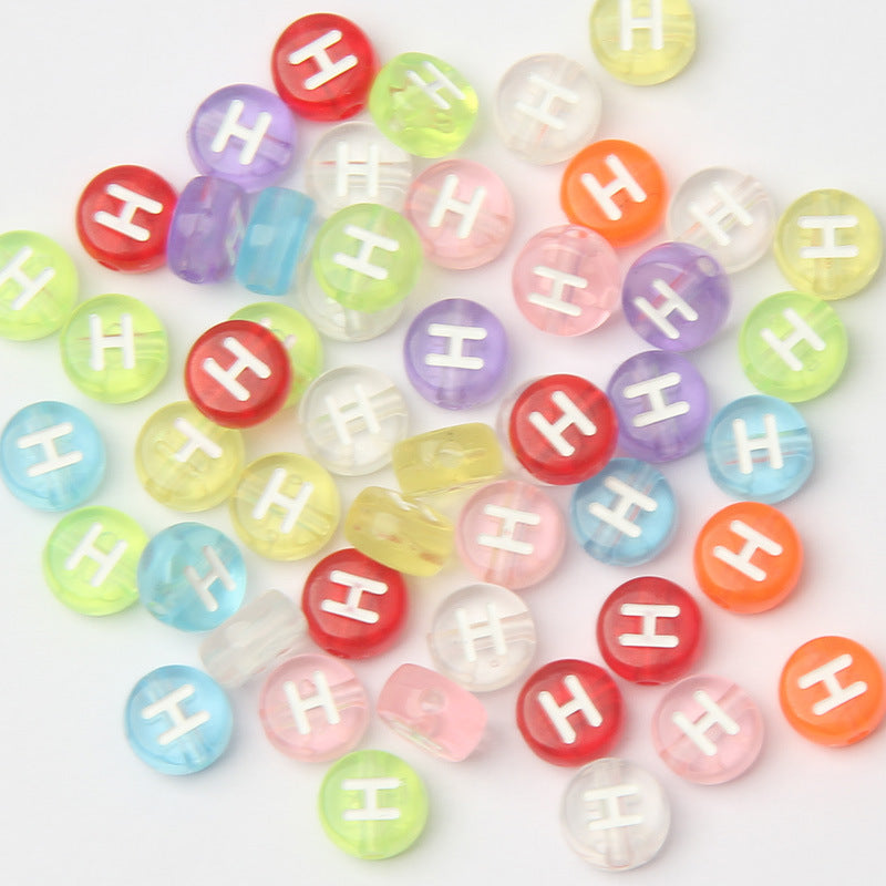 Transparent Colorful Acrylic Alphabet Beads -Single Letter- DIY Jewelry Making Supplies