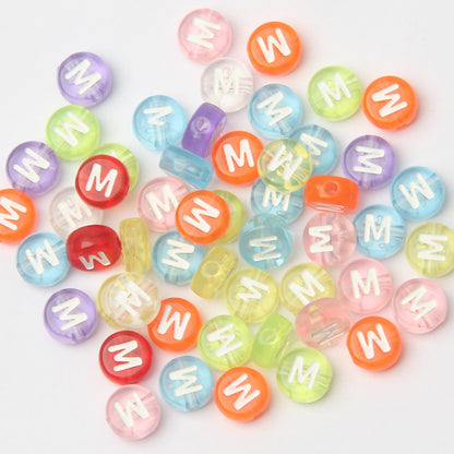 Transparent Colorful Acrylic Alphabet Beads -Single Letter- DIY Jewelry Making Supplies