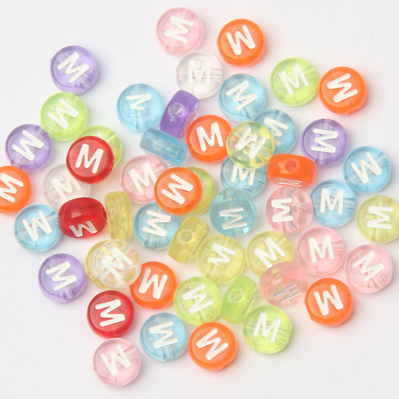 Transparent Colorful Acrylic Alphabet Beads -Single Letter- DIY Jewelry Making Supplies