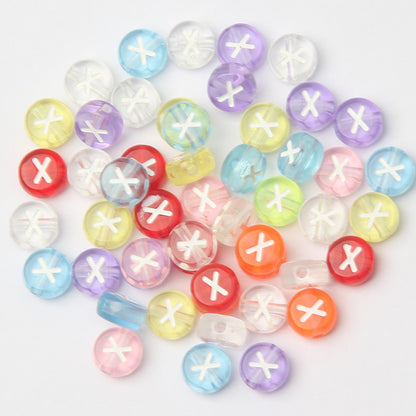 Transparent Colorful Acrylic Alphabet Beads -Single Letter- DIY Jewelry Making Supplies