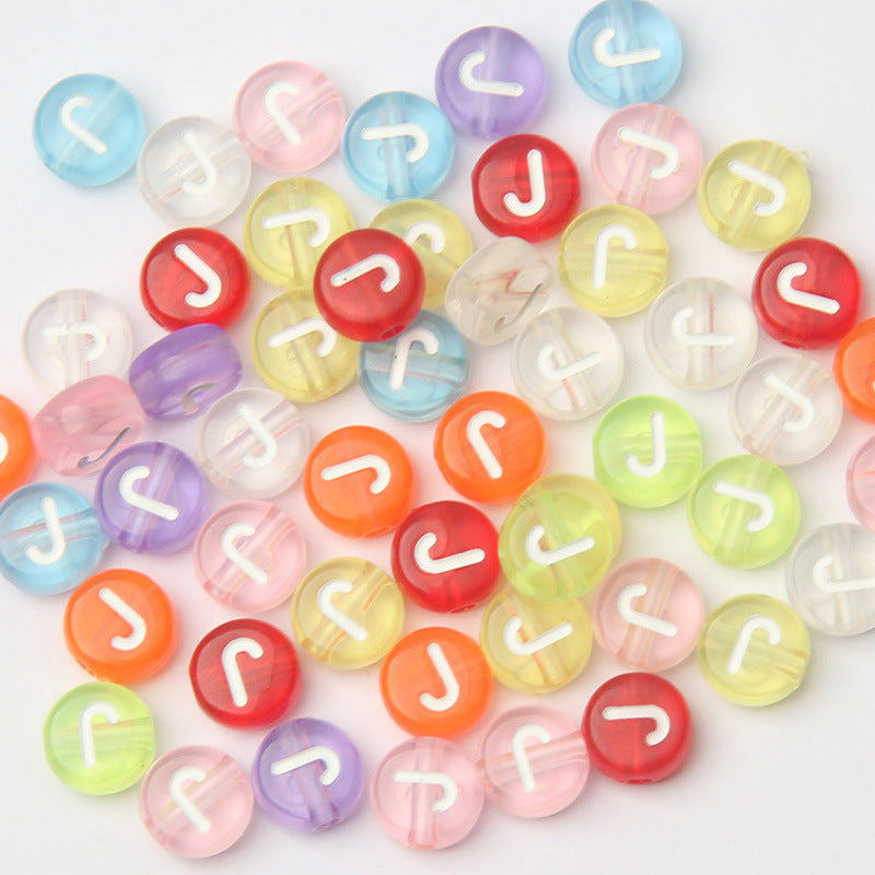 Transparent Colorful Acrylic Alphabet Beads -Single Letter- DIY Jewelry Making Supplies