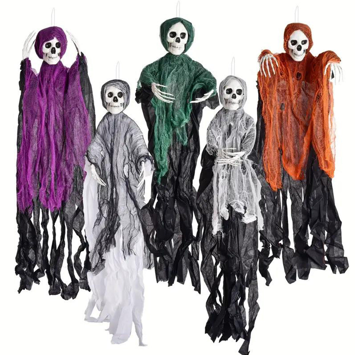 Halloween party decoration 5 pcs ghosts set skull hanging ghost decoration