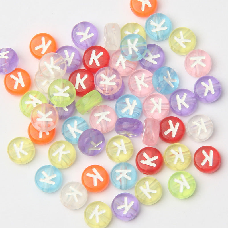 Transparent Colorful Acrylic Alphabet Beads -Single Letter- DIY Jewelry Making Supplies