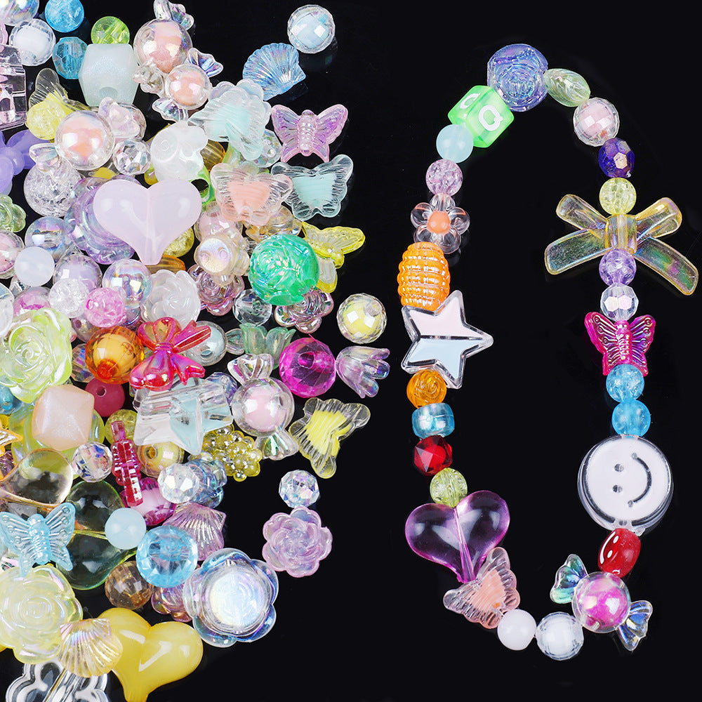 Beaded Phone Charm Materials with Acrylic Beads, Nylon Cord & Spring Clasps