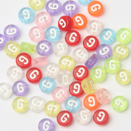 Transparent Colorful Acrylic Alphabet Beads -Single Letter- DIY Jewelry Making Supplies