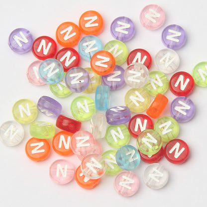 Transparent Colorful Acrylic Alphabet Beads -Single Letter- DIY Jewelry Making Supplies