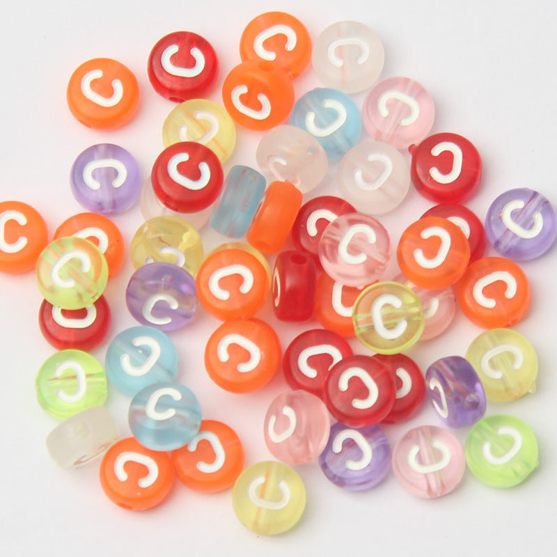 Transparent Colorful Acrylic Alphabet Beads -Single Letter- DIY Jewelry Making Supplies